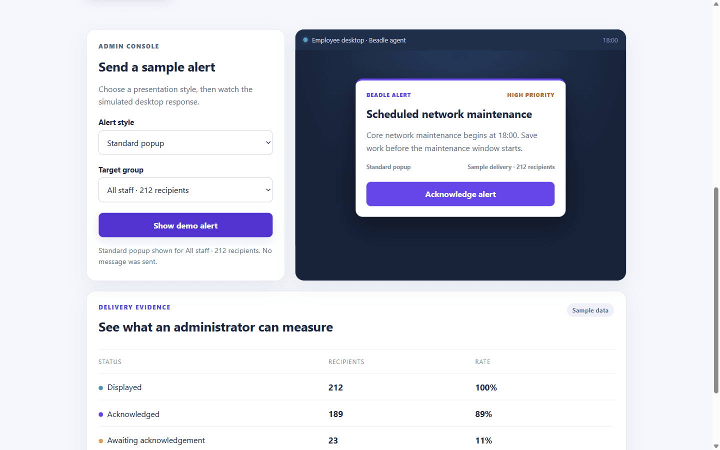 Screenshot preview of Beadle