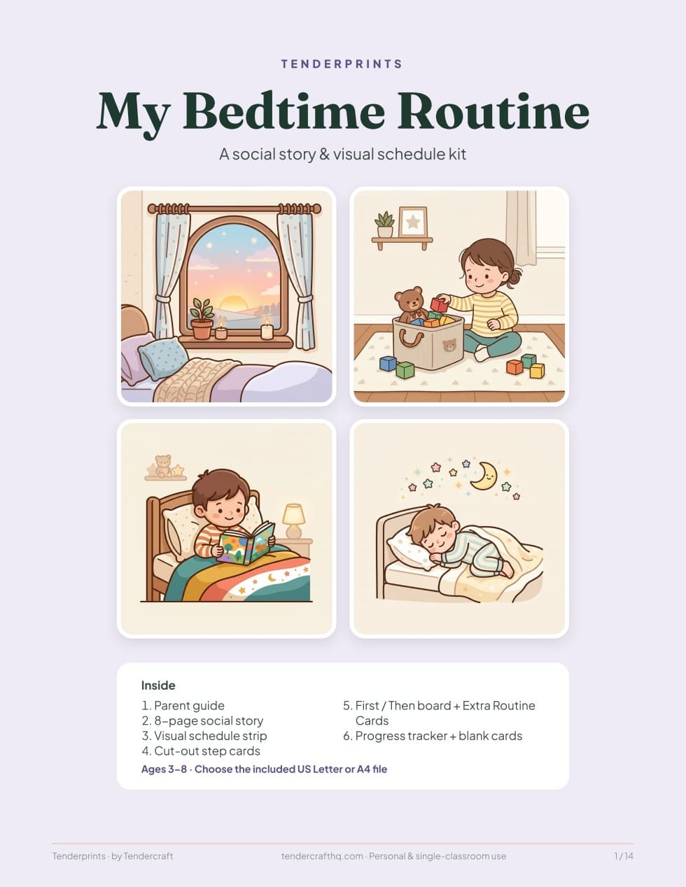 Bedtime Routine Cards & Picture Story, actual cover page
