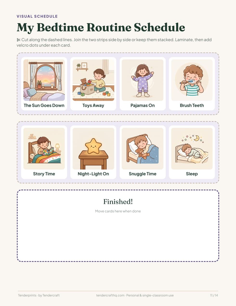 Bedtime Routine Cards & Picture Story, actual page 11 of 14