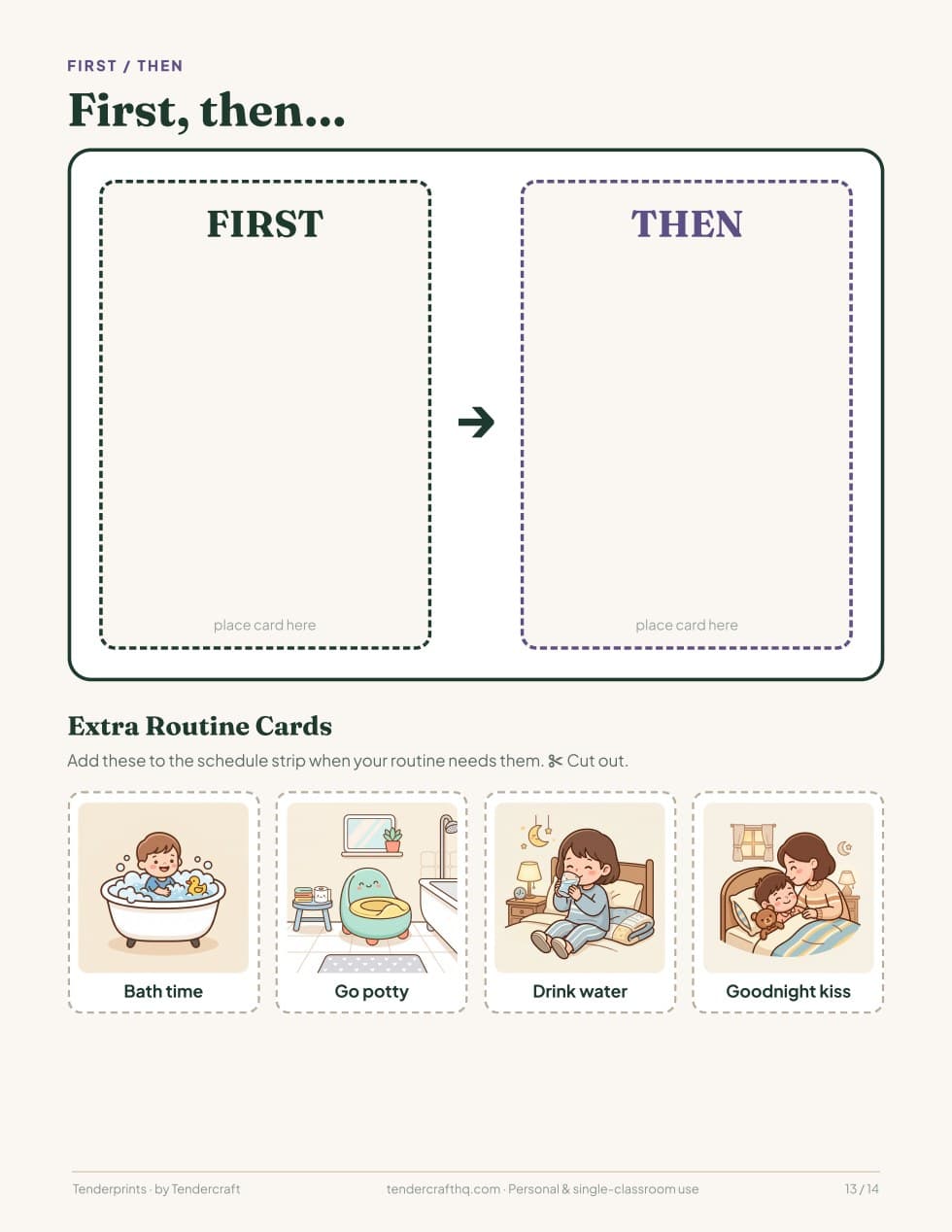 Bedtime Routine Cards & Picture Story, actual page 13 of 14