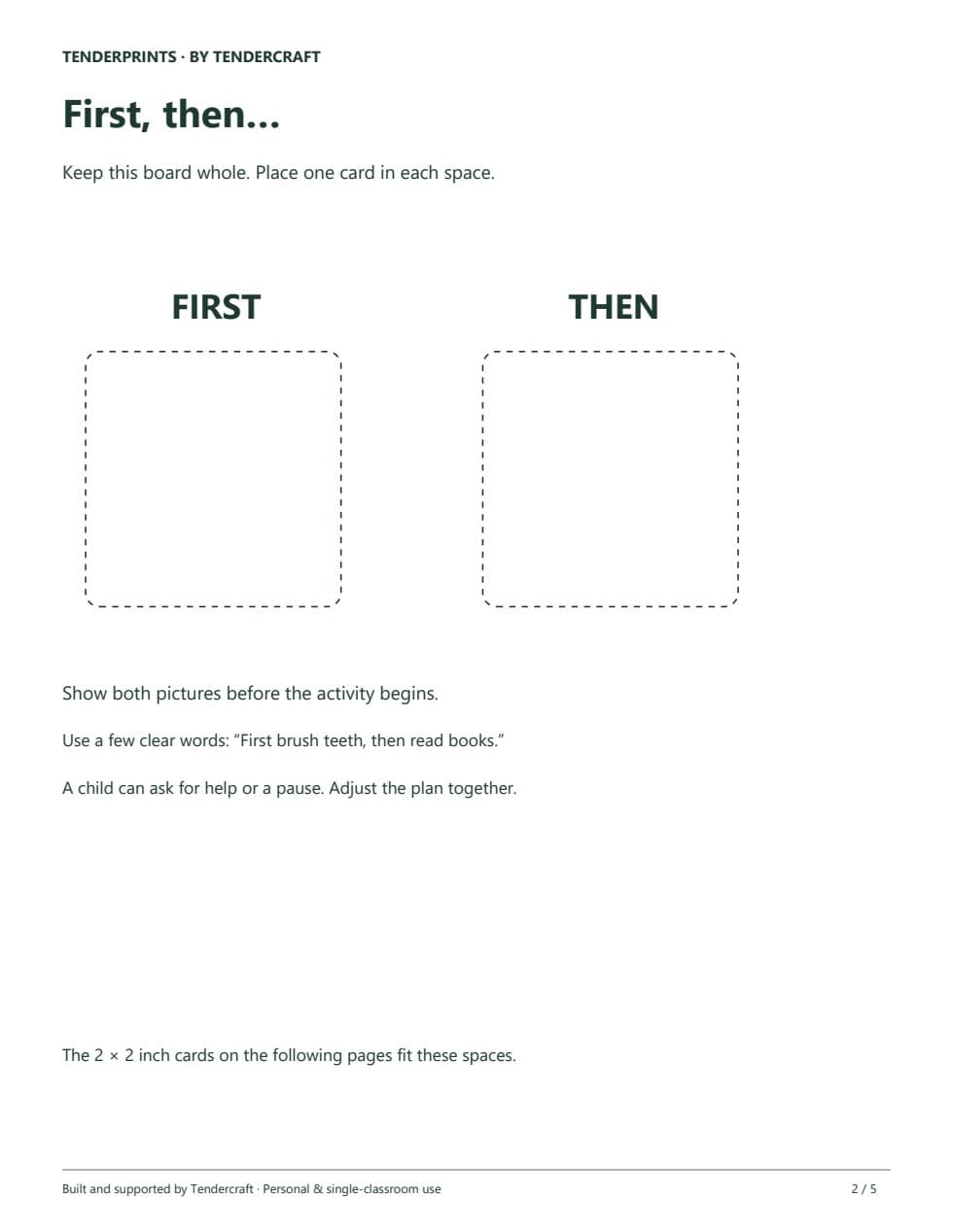 Free First–Then Board + 8 Routine Cards, actual page 2 of 5