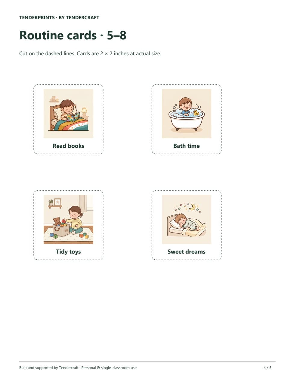 Free First–Then Board + 8 Routine Cards, actual page 4 of 5