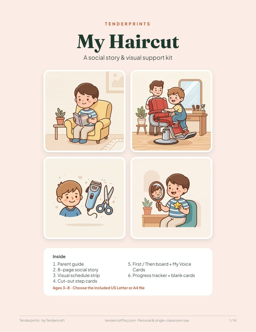 Haircut Picture Story & Cards, actual cover page