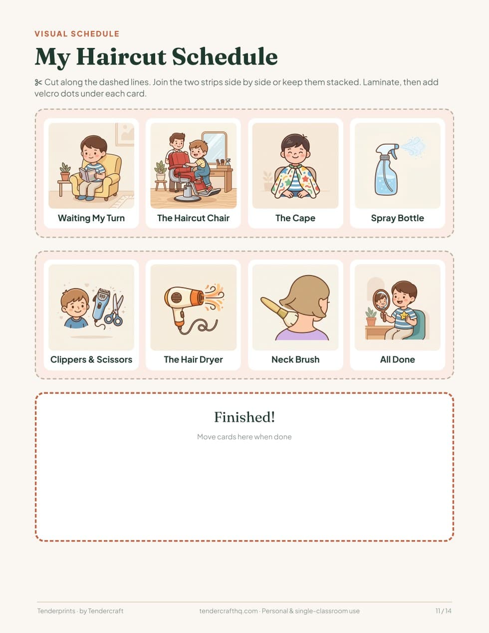 Haircut Picture Story & Cards, actual page 11 of 14