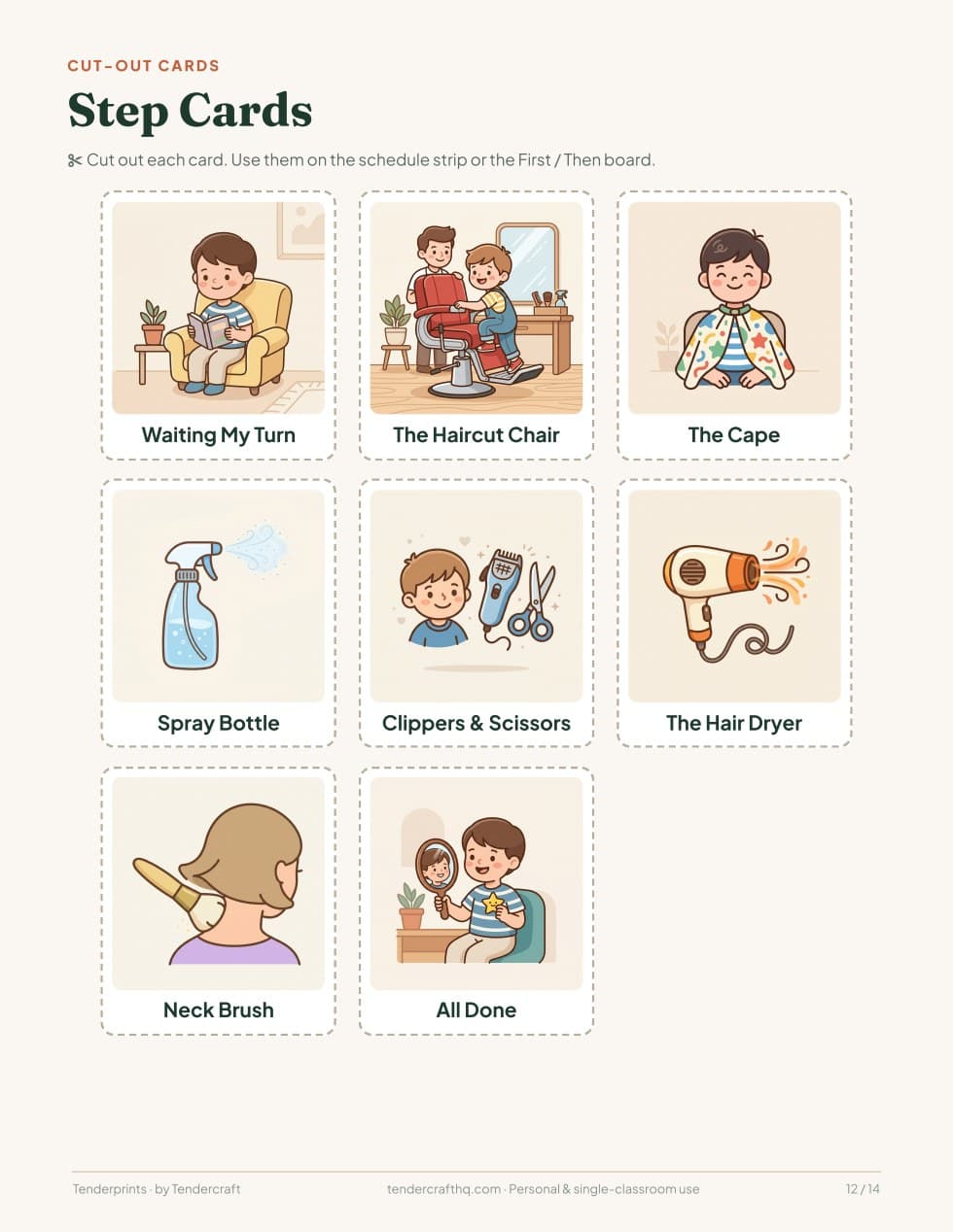 Haircut Picture Story & Cards, actual page 12 of 14
