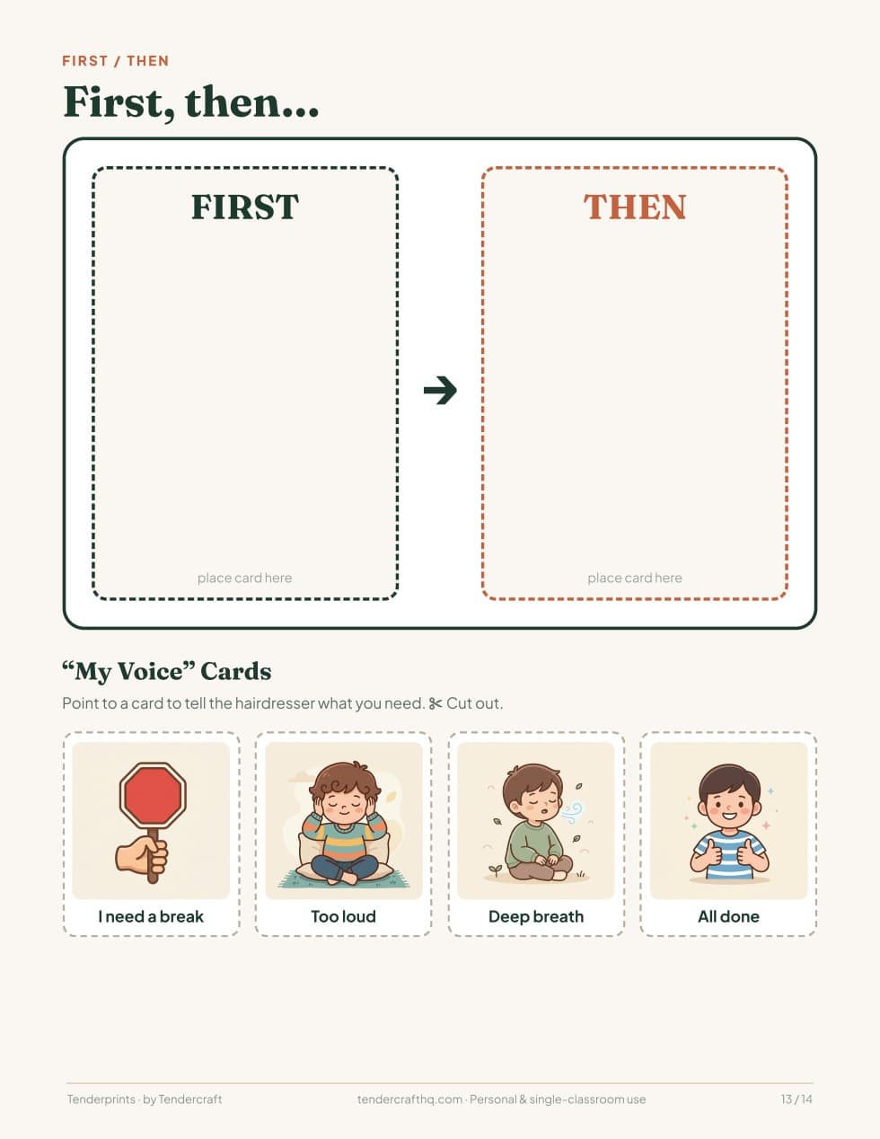 Haircut Picture Story & Cards, actual page 13 of 14