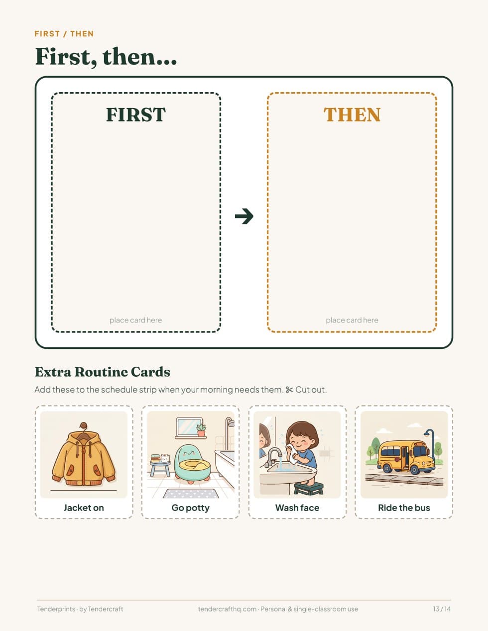 Morning Routine Cards & Picture Story, actual page 13 of 14